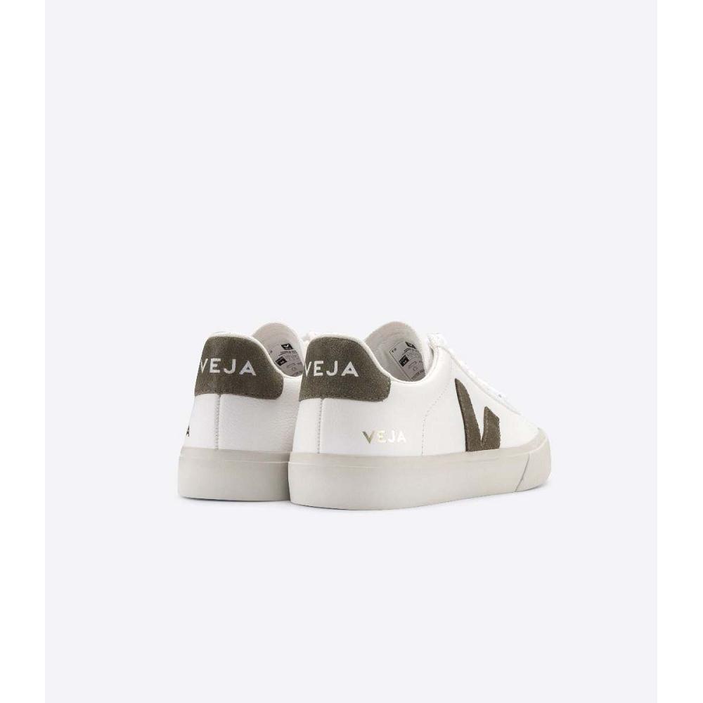 Low Tops Sneakers Dama Veja CAMPO CHROMEFREE White/Khaki | RO 593KOR